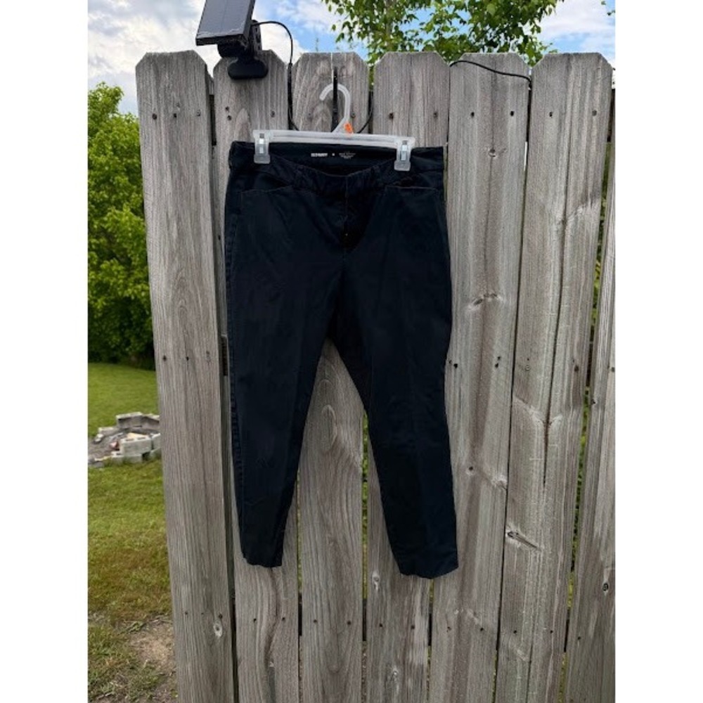 Old Navy Pixie Skinny Pants Womens 12 Black Mid Rise Secret Smooth Pockets Slim
